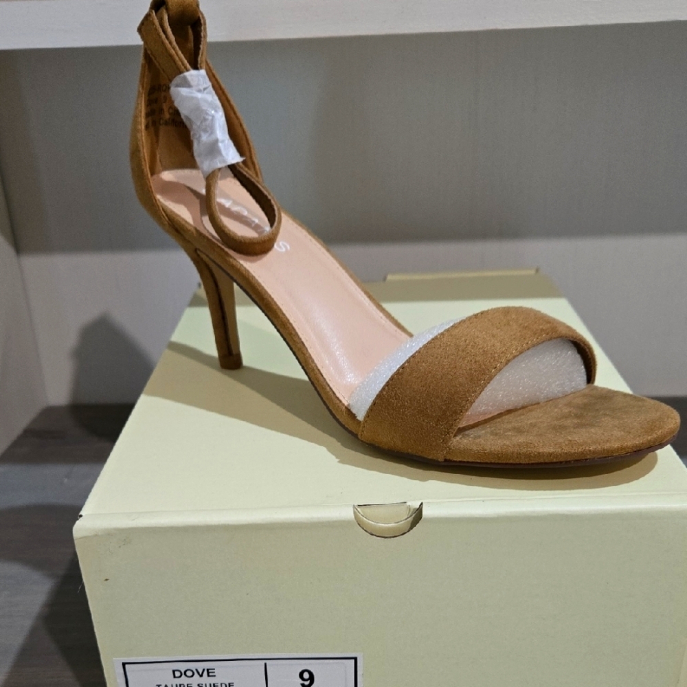 Elegant Tan Suede Women's Heels